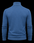 Blue Merino Wool Knit Turtleneck