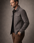 Grey Suede Over Shirt By Enantiodromia