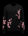 Black Midnight Blossom Cotton Sweater