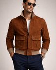 Chestnut Suede Field Jacket By Enantiodromia