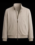 Beige Suede Bomber
