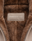 Greige Brown Fur Suede Blouson