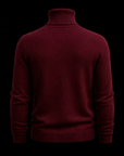 Burgundy Merino Wool Knit Turtleneck