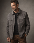 Grey Suede Over shirt