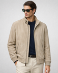 Beige Suede Bomber