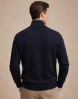 Navy cotton zip bomber By Enantiodromia