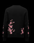 Black Midnight Blossom Cotton Sweater