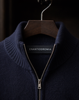 Navy cotton zip bomber By Enantiodromia