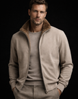 Greige Brown Fur Suede Blouson By Enantiodromia
