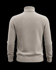 Greige Cashmere Cotton Knit Turtleneck