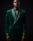 Dark Green Verde Royale Velvet Blazer By Enantiodromia