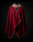 Red Maasai Regal Wool Cloak