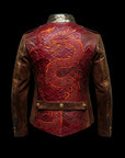 Green & Gold Dynasty's Dragon Emperor Python Suede Blouson
