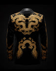 Black & Gold Velvet Dragon Blazer By Enantiodromia