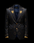 Black Silk Embroidered Blazer