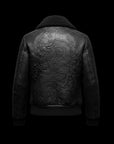 Black Crocodile Leather Obsidian Dragon Shearling Bomber