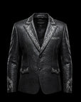 Dark Grey Embossed Snakeskin Gothic Blazer