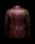 Dark Red & Gold Monarch Python Blazer
