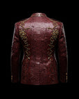 Dark Red & Gold Monarch Python Blazer By Enantiodromia