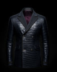 Dark Blue Crocodile Blazer By Enantiodromia