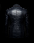 Dark Blue Crocodile Blazer By Enantiodromia