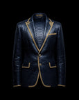Blue Python Lapel Blazer