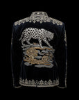 Navy & Silver Midnight Majesty Velvet Embroidery Jacket