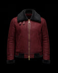 Red Nocturne Royale Shearling Leather Jacket
