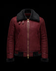 Red Nocturne Royale Shearling Leather Jacket