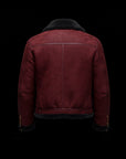 Red Nocturne Royale Shearling Leather Jacket