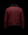 Red Nocturne Royale Shearling Leather Jacket
