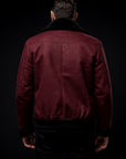 Red Nocturne Royale Shearling Leather Jacket