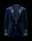 Navy & Silver Axsam Velvet Jacket