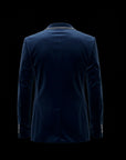 Dark Blue Regal Crest Embroidery Suede Jacket By Enantiodromia