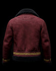 Burgundy Embroidery Aviator Jacket By Enantiodromia