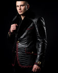 Black Crocodile Mink Shearling Blazer