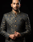 Grey Maharaja Bandhgala Jacket By Enantiodromia