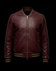 Crimson Full-Grain Bomber Jacket By Enantiodromia