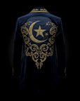 Midnight Blue Velvet Peacoat
