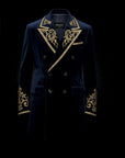Midnight Blue Velvet Peacoat By Enantiodromia
