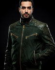 Green Python Suede Jacket