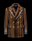 Regal Embroidery Mink Coat