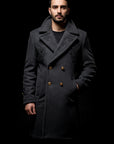 Grey Cashmere Wool Overcoat