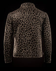 Black Suede Giraffe-Print Biker Jacket