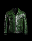 Green Maze Arabian Leather Jacket