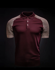 Burgundy Cotton Cochet Knit Polo