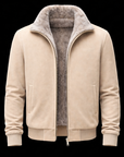 Biege Gray Fur Suede Blouson By Enantiodromia