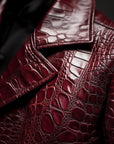 Red Crocodile Leather Blazer