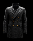 Grey Python Leather Coat