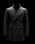 Grey Python Lion Leather Coat By Enantiodromia
